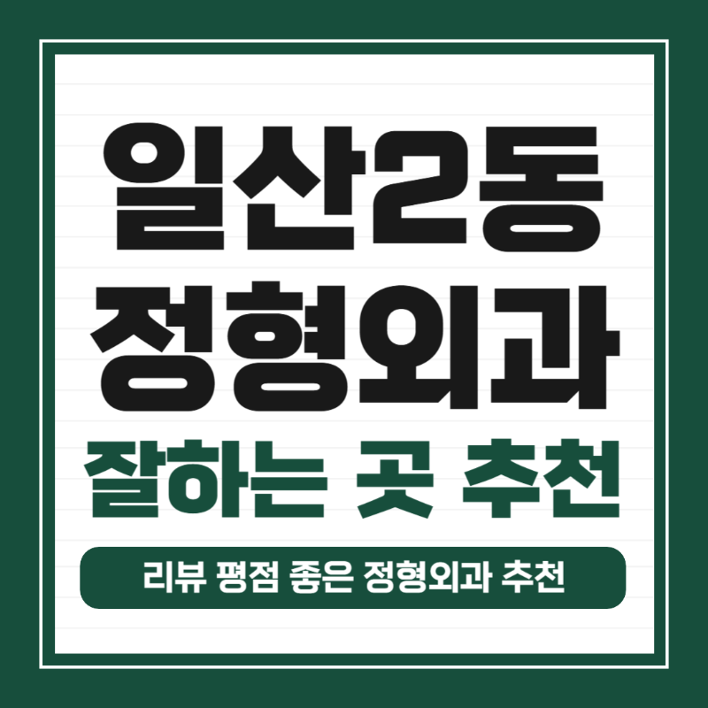 고양시 일산2동 정형외과 유명하고 잘하는 곳 추천 TOP 5