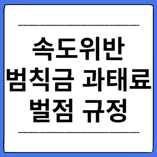 속도위반-범칙금-과태료-벌점-규정