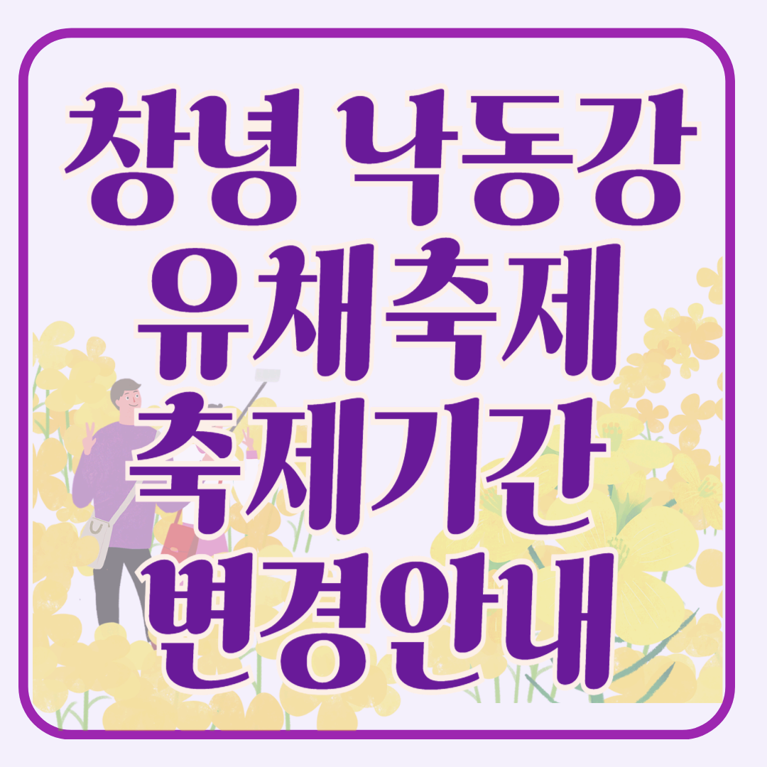 창녕 낙동강 유채축제 2025, 봄꽃 속에 빠지다!!! 축제기간변경안내!!!