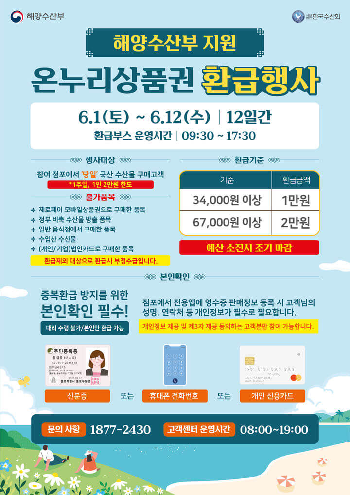 해양수산부 온누리상품권 환급행사