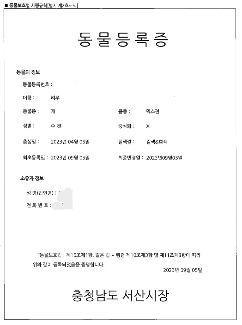 동물등록번호 조회 방법