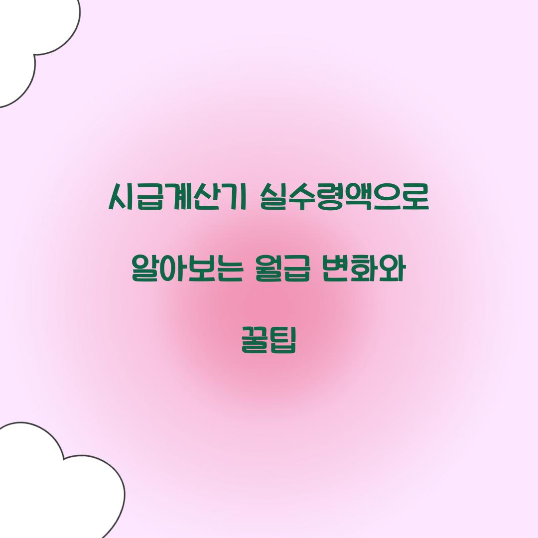 시급계산기 실수령액