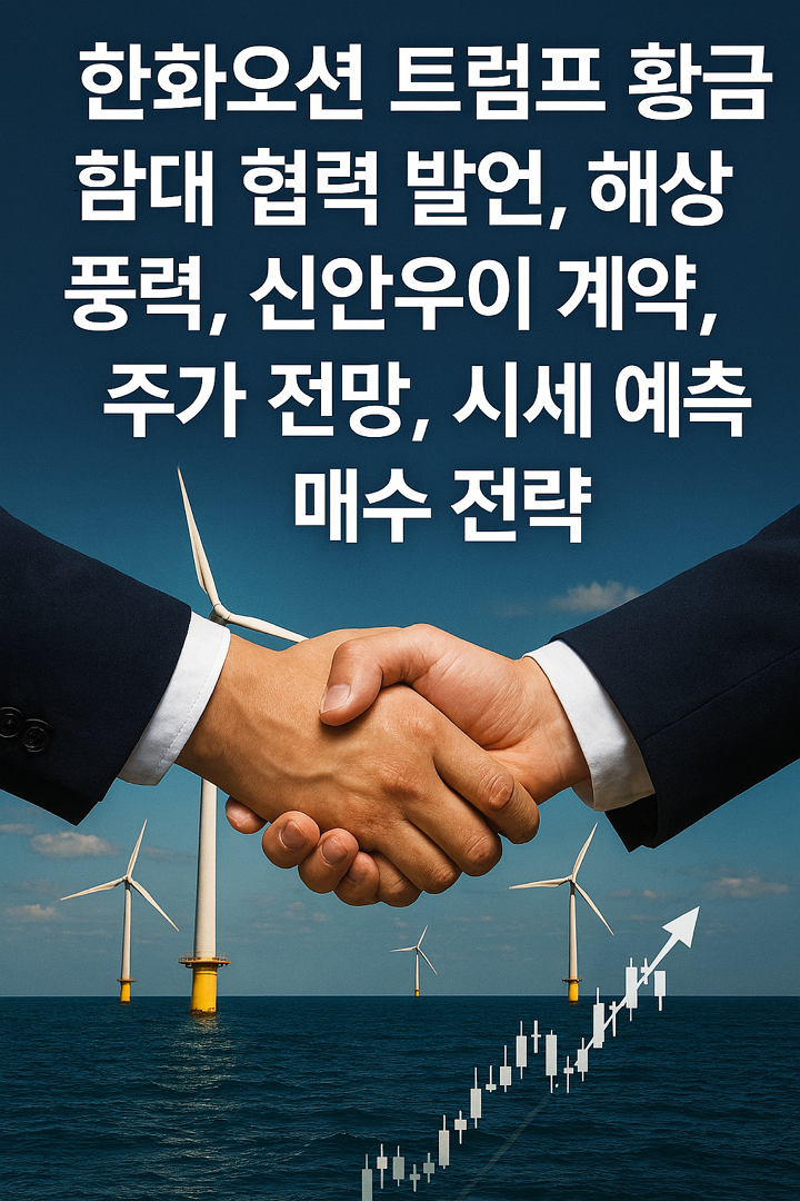 한화오션 트럼프 황금함대 협력 발언, 해상풍력, 신안우이 계약, 주가 전망, 시세 예측, 매수 전략