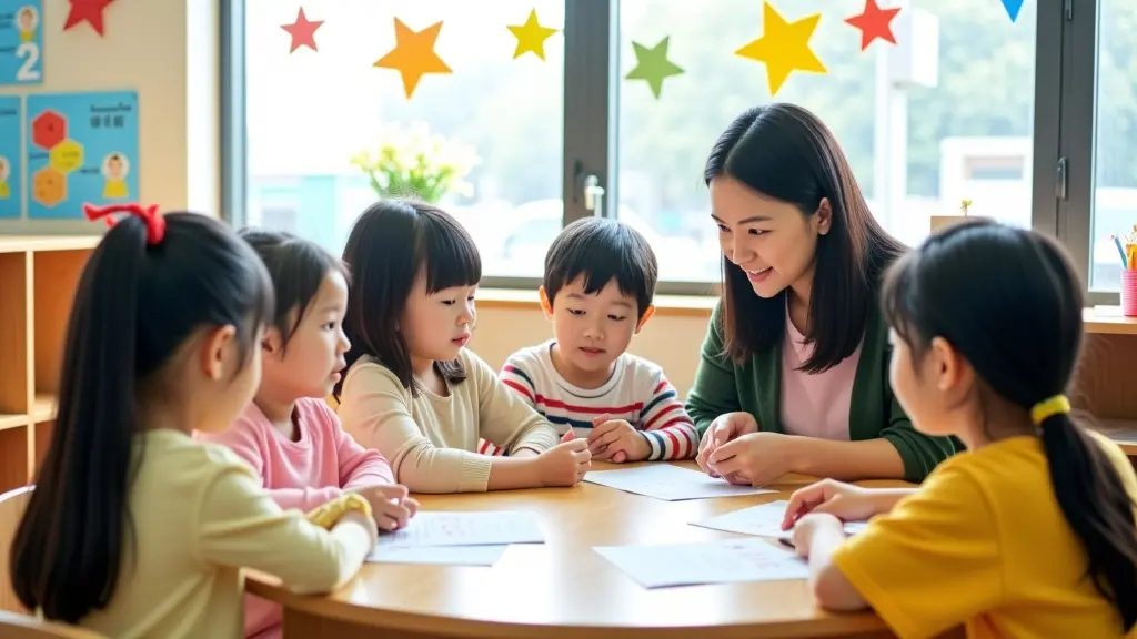 교실에서 공부하는 아이들