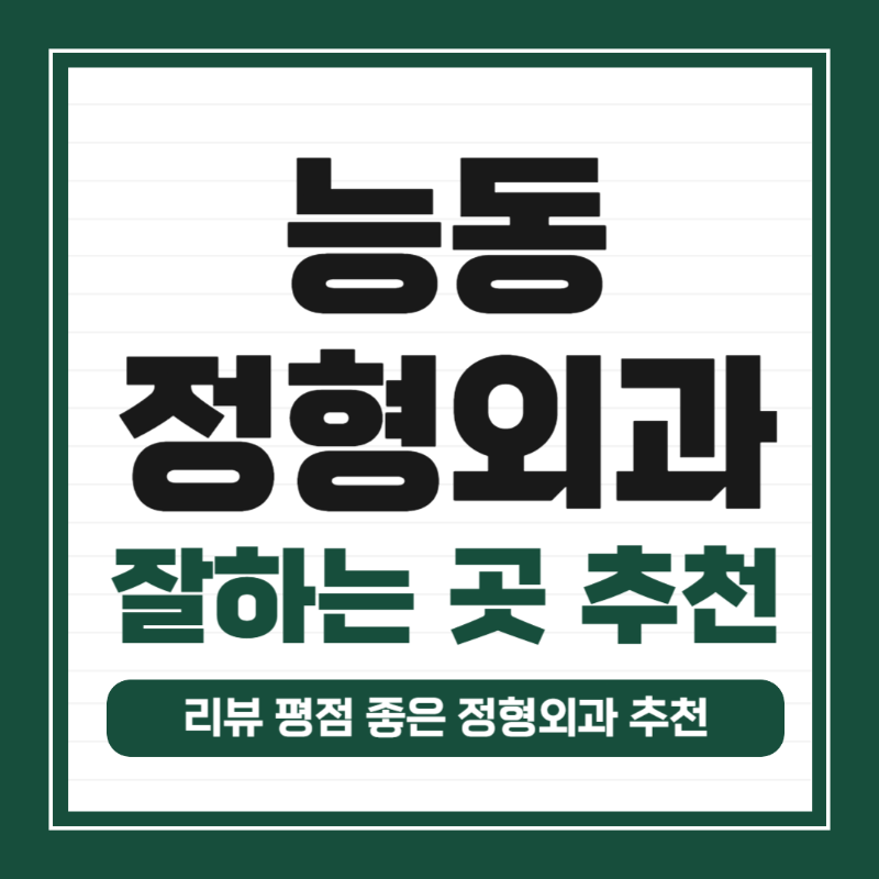 광진구 능동 정형외과 전문의 유명하고 잘하는 곳 추천 TOP 5