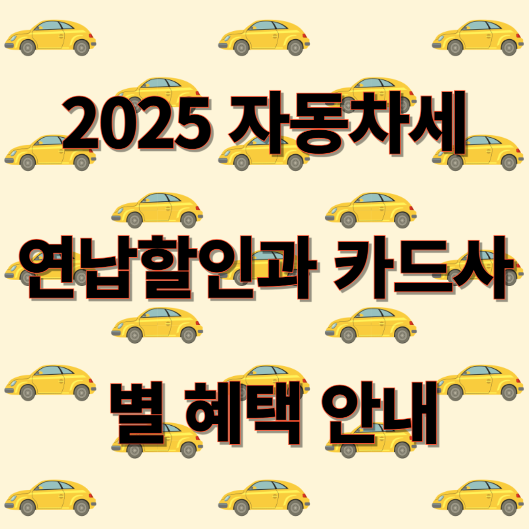 2025 자동차세 연납할인과 카드사 별 혜택 안내