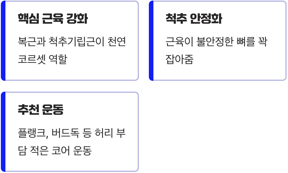 수술 칼 대신, 근육 코르셋을 입으세요