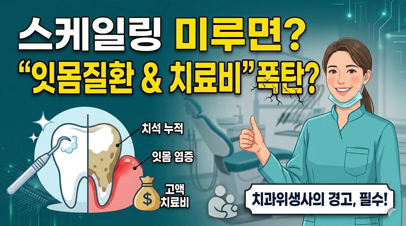 스케일링을 미루면 잇몸질환과 치료비 부담이 커질 수 있는 이유