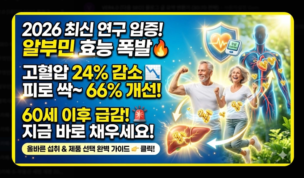 알부민 효능 완벽 분석 [2026 최신] 부족 증상 수치 및 올바른 제품 선택 가이드
