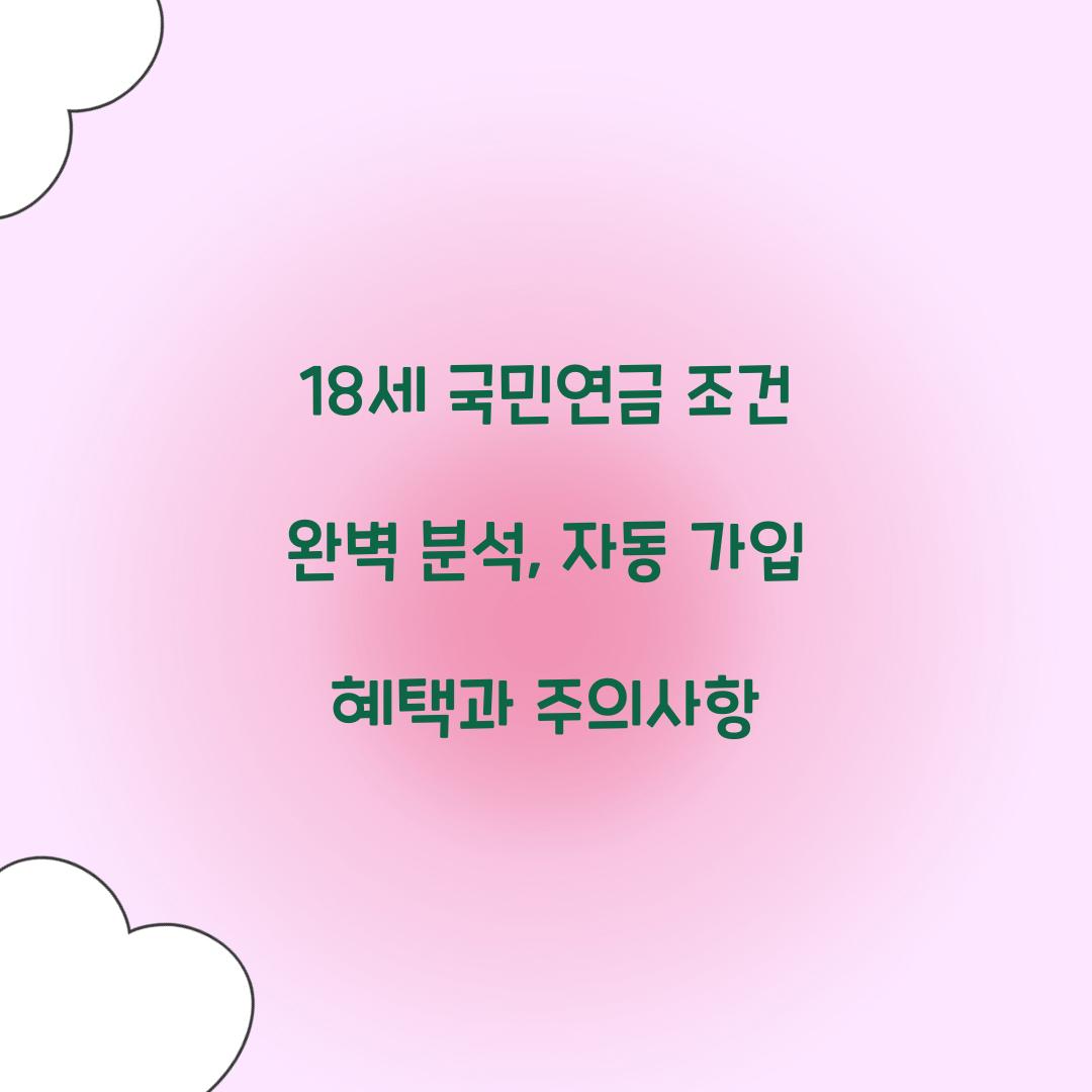 18세 국민연금 조건