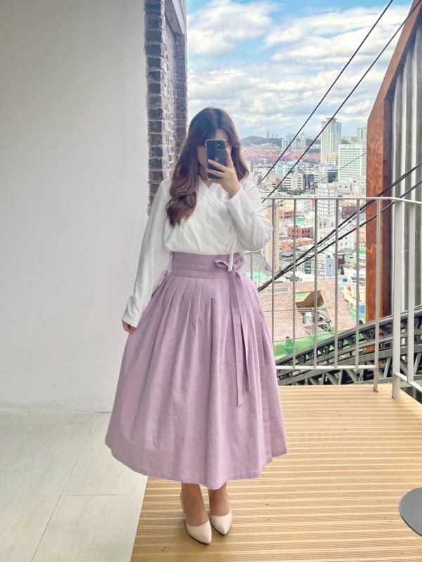 수수한 기본 무지 생활한복 허리치마, 수수한 한복