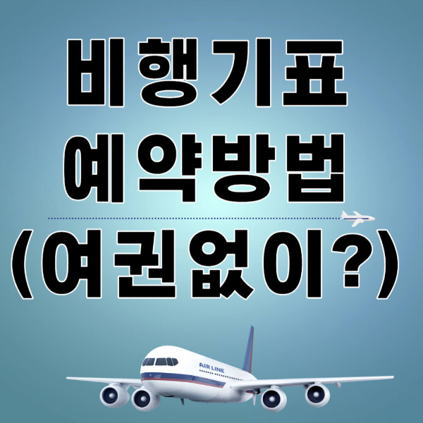 비행기표 예약방법