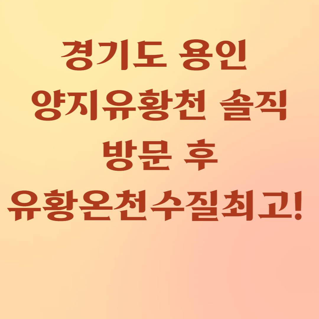 경기도 용인 양지유황천