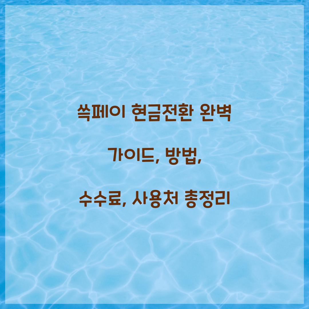 쓱페이 현금전환