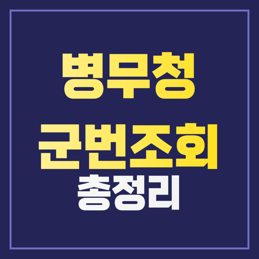 군번 조회 방법 완벽 가이드 ❘ 현역, 전역자, 예비군 모두 확인 가능