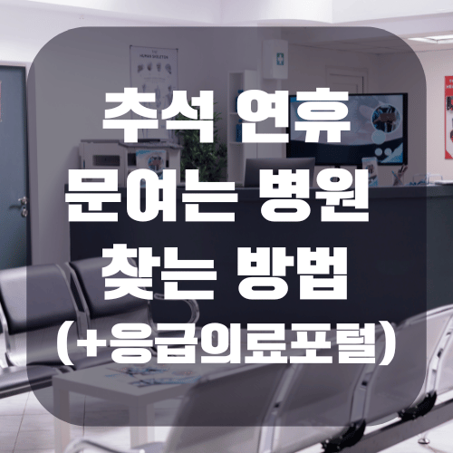 추석 연휴 문여는 병원 찾기