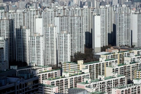 서울지역 아파트 모습 항공사진