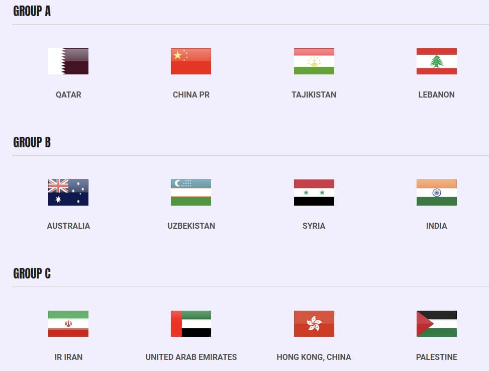 아시안컵 조편성