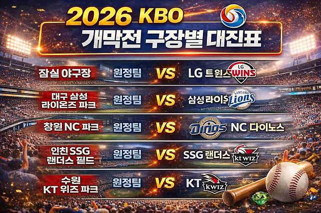 2026 KBO 개막전 대진표