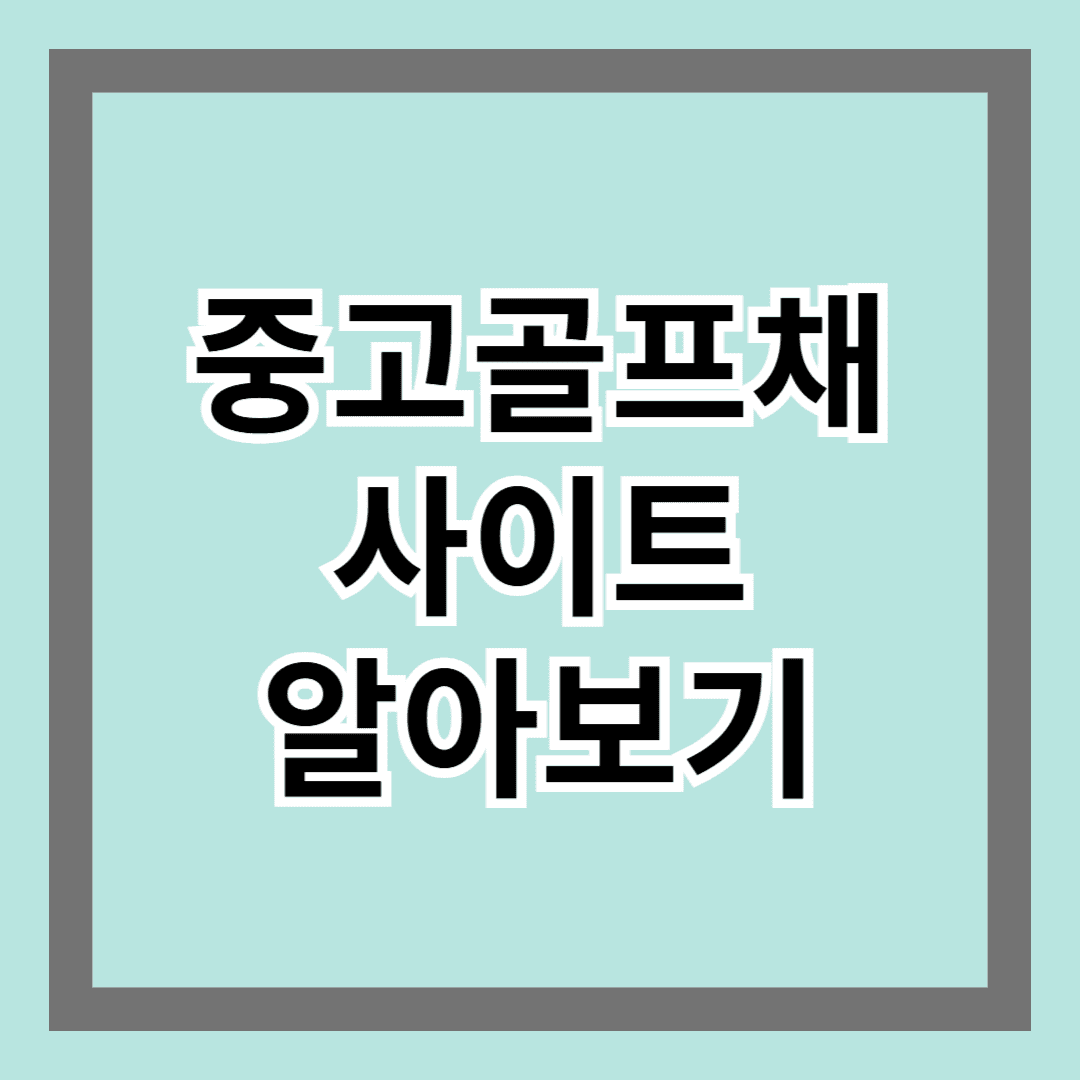 중고 골프채 사이트 알아보기 - 합리적인 골프 장비 구매