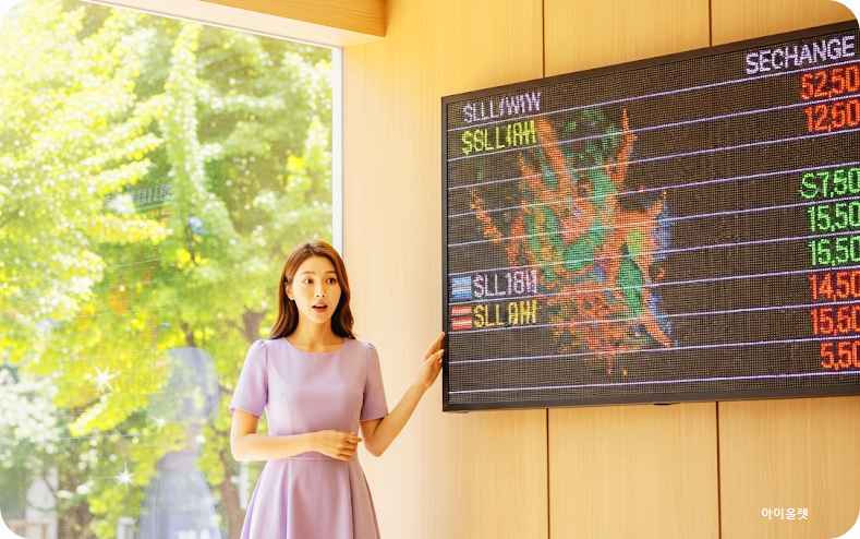 환율 변동을 살피는 투자자