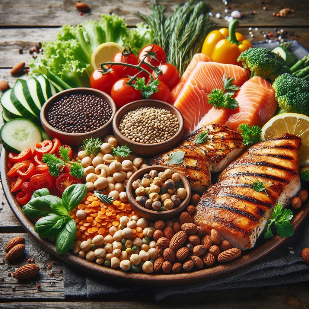 단백질 음식 모음 이미지