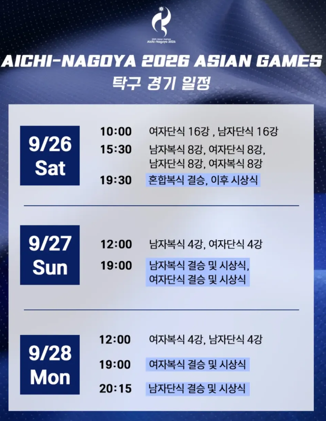 아시안게임 탁구
