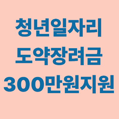 청년일자리도약장려금300만원지원