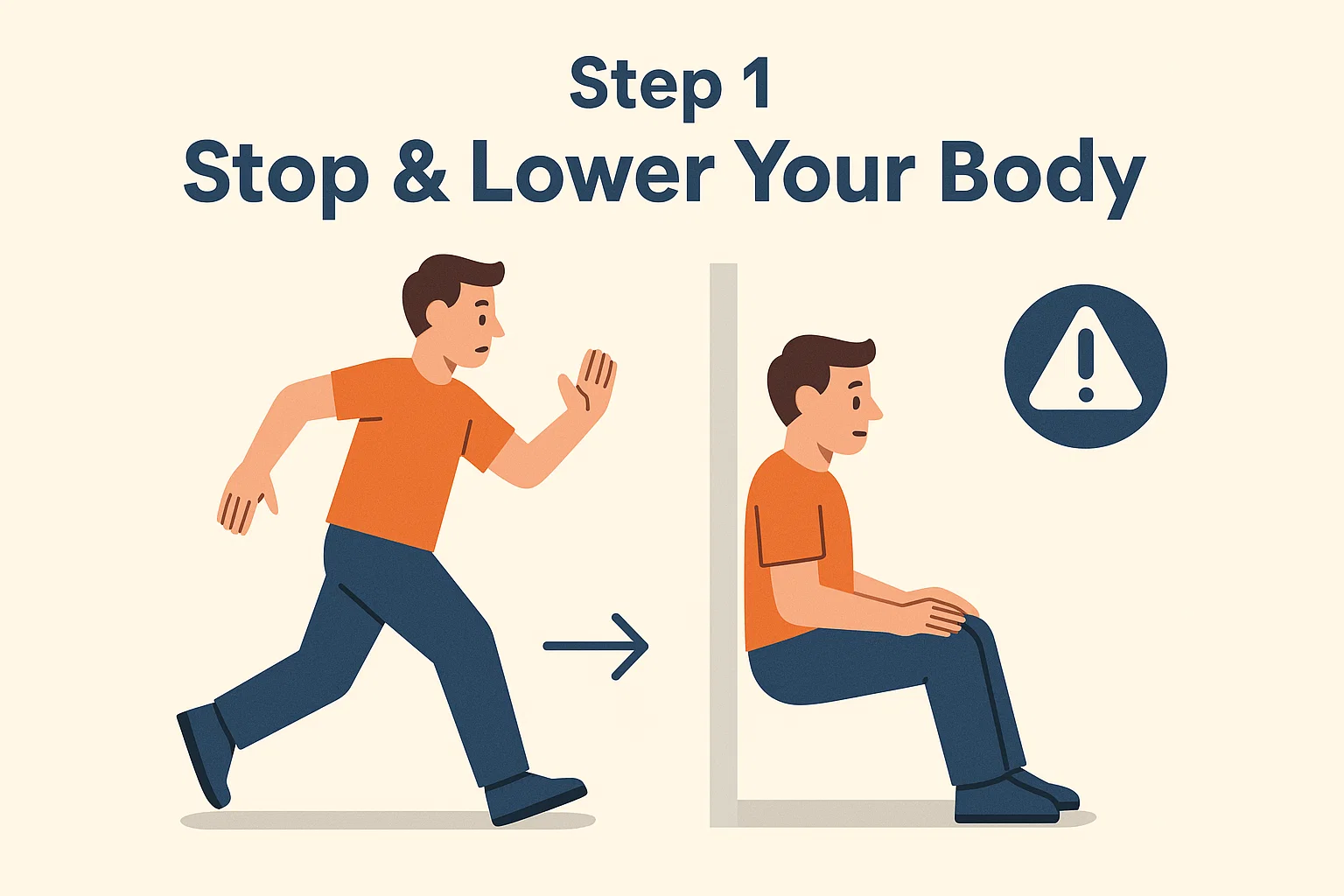 이석증 증상 시 움직임을 멈추고 자세를 낮추는 응급대처 인포그래픽