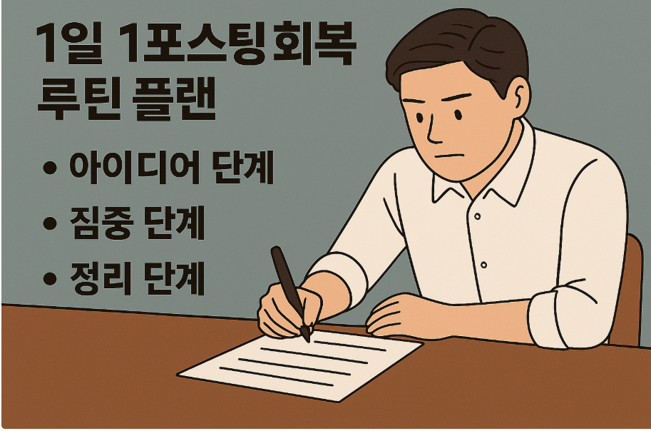 1일1포스팅 회복 루틴 플랜- 지속 가능한 글쓰기 방향