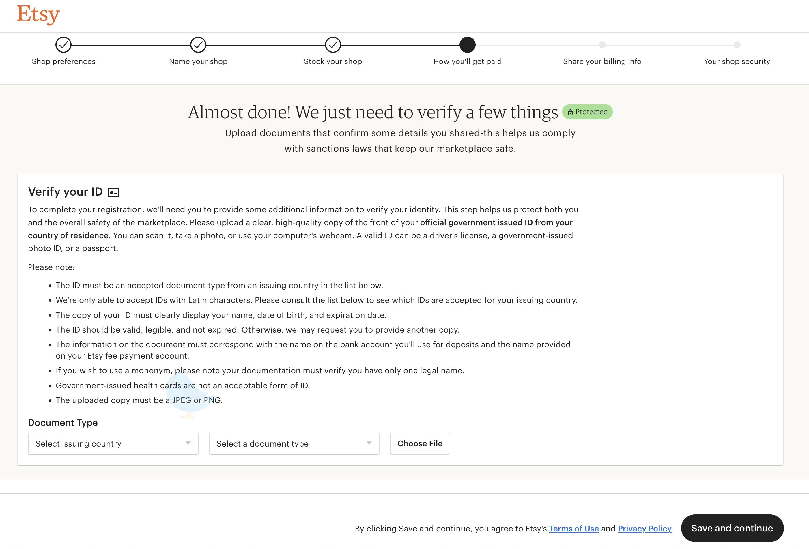 엣시샵 개설(신원 증명)