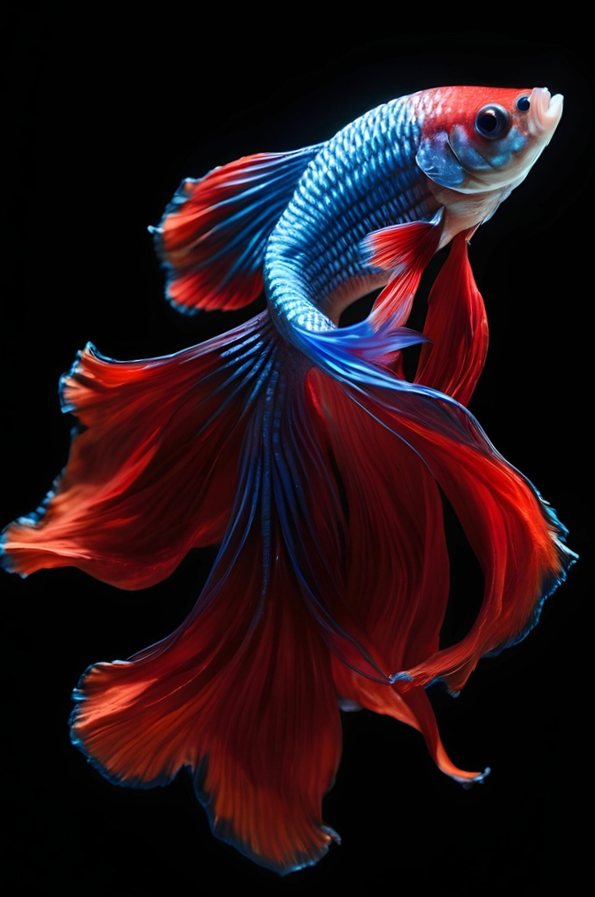 아름다운 물고기 베타의 모습