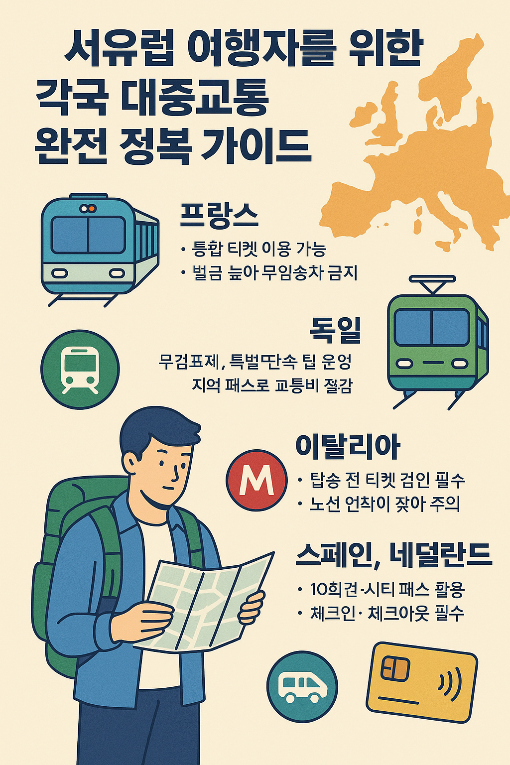 서유럽 여행자 대중교통 가이드
