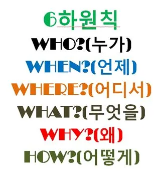 6하원칙 순서 글 작성 꿀팁 영어_1