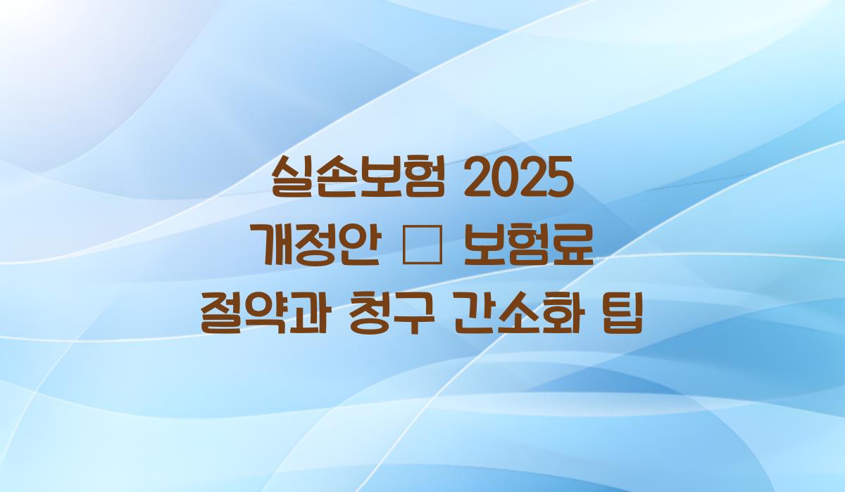 실손보험 2025 개정안