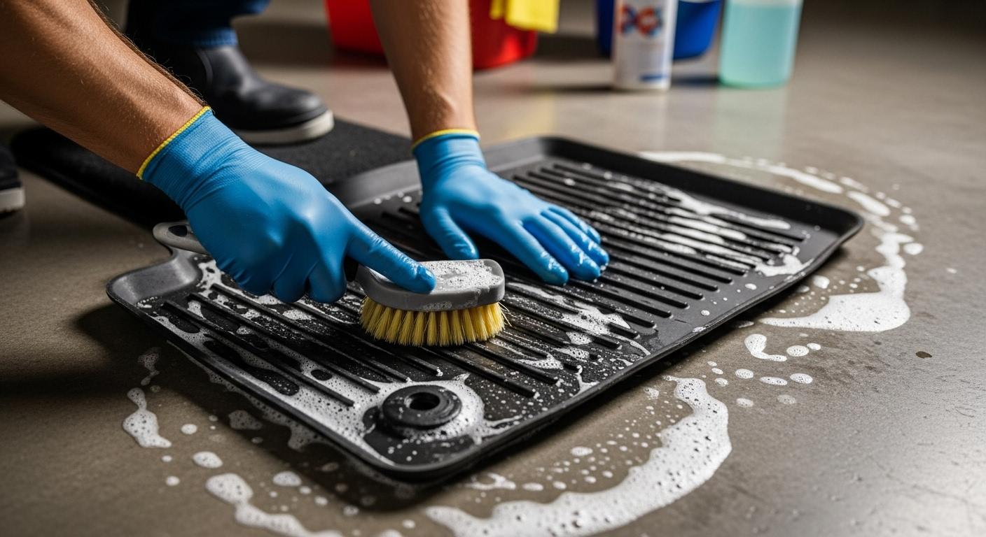 바닥 매트 청소