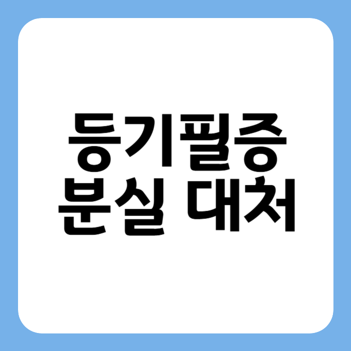 썸네일 등기필증 분실 대처