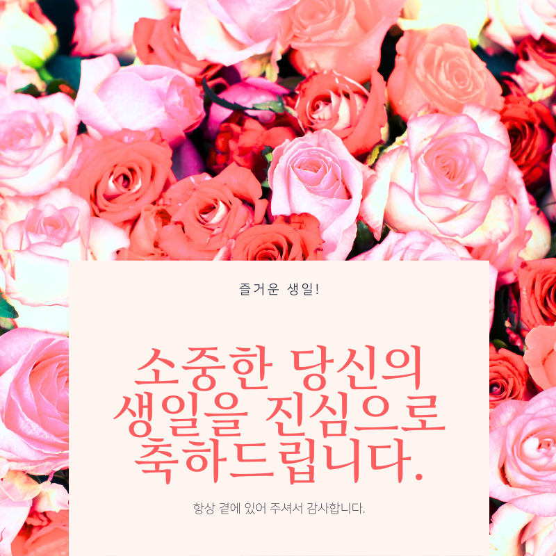 생일 축한 꽃다발 이미지