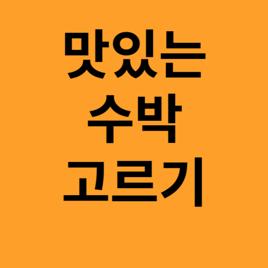 맛있는 수박 고르기