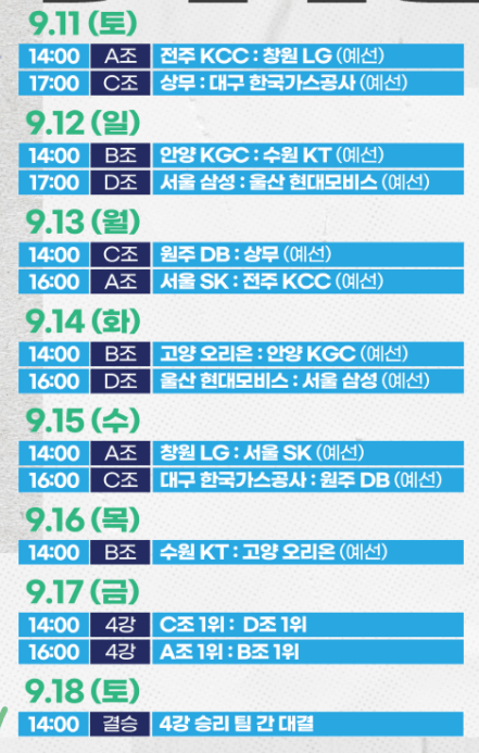 MG 새마을금고 컵대회 일정 KBL