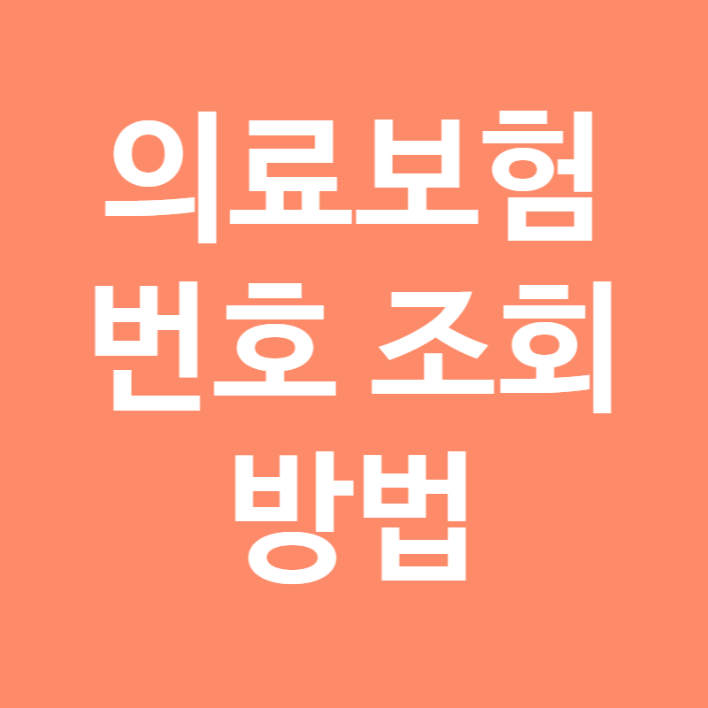 자녀 의료보험 번호 조회 방법