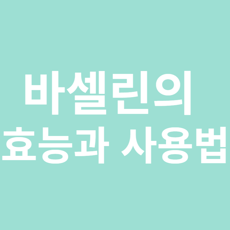 바셀린의 효능과 사용법