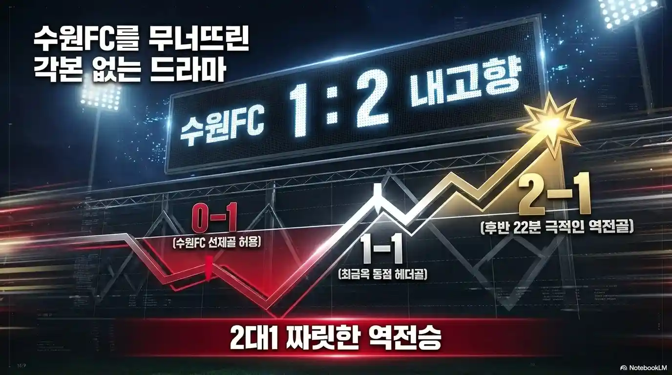 내고향 여자 축구단 수원 FC 꺾고 2대 1 역전승