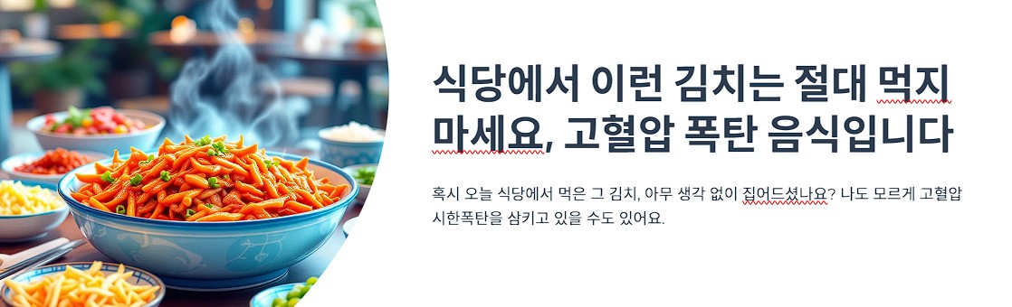 식당에서 이런 김치는 절대 먹지마세요, 고혈압 폭탄 음식입니다