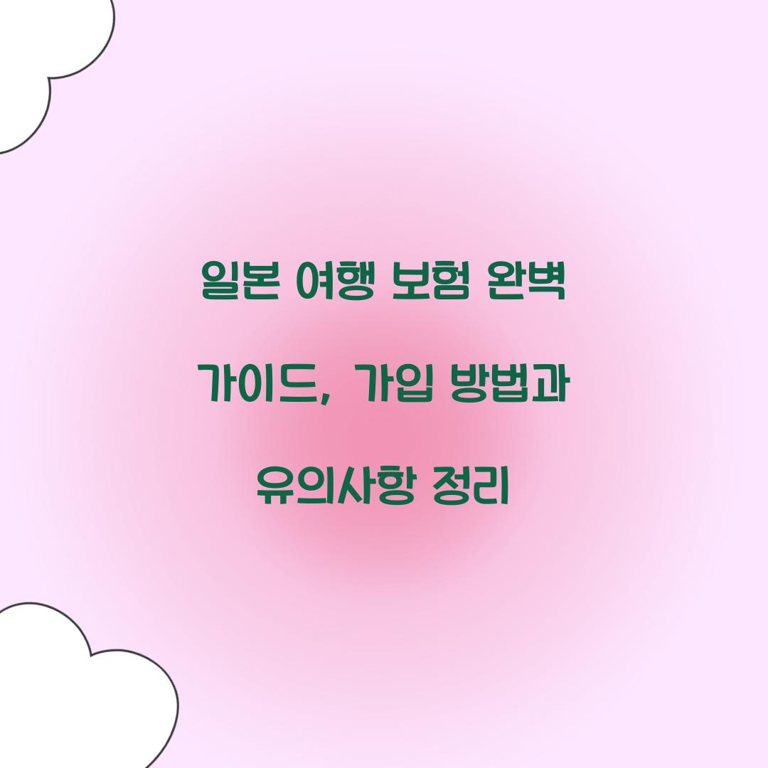 일본 여행 보험