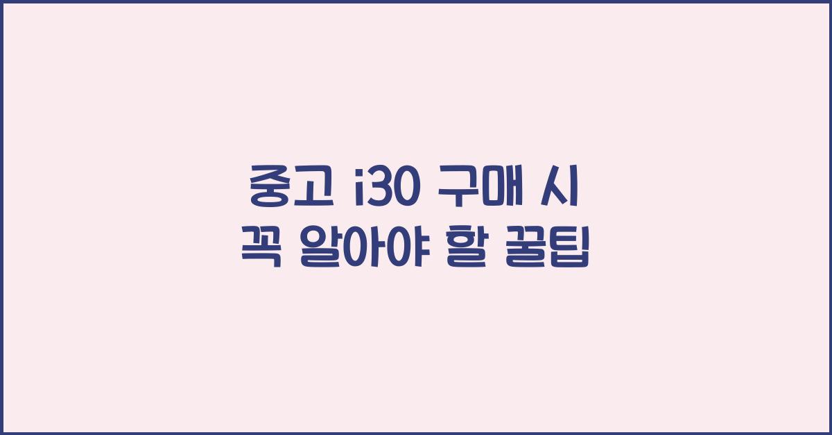 중고 i30
