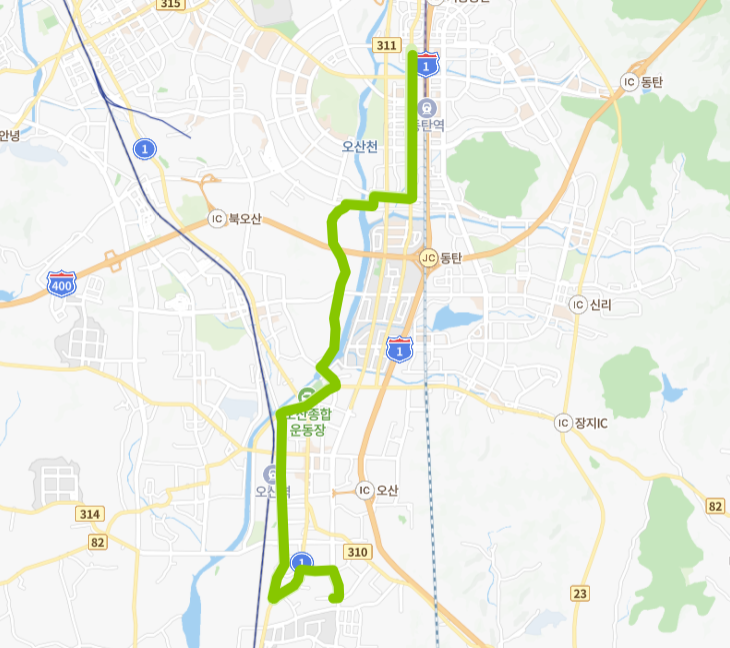 오산-화성-71번-버스-노선-지도