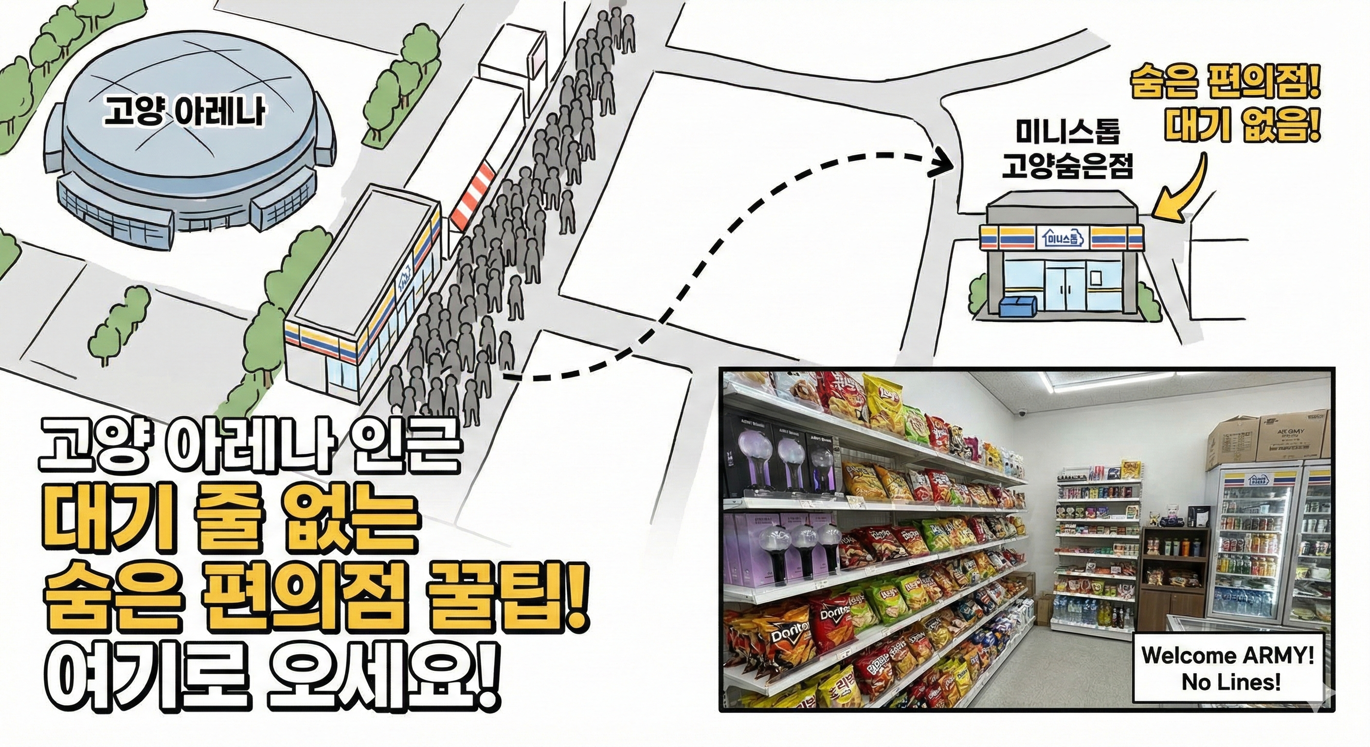 고양 아레나 인근 대기 줄 없는 숨은 편의점 위치 안내