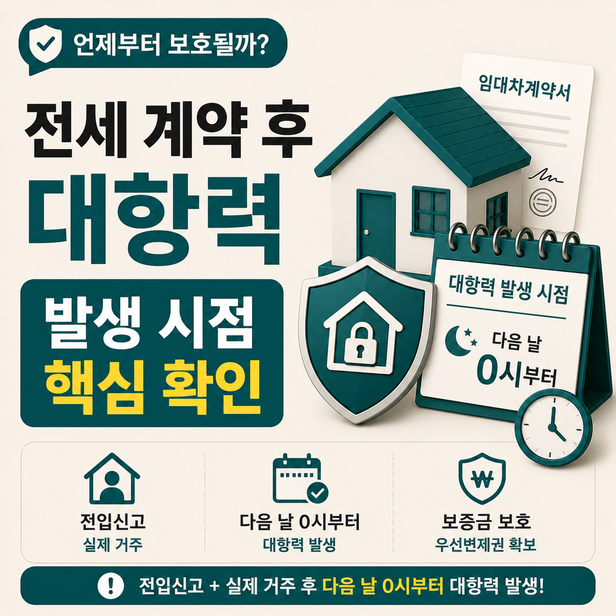 전세 계약 후 대항력 발생 시점 설명 이미지
