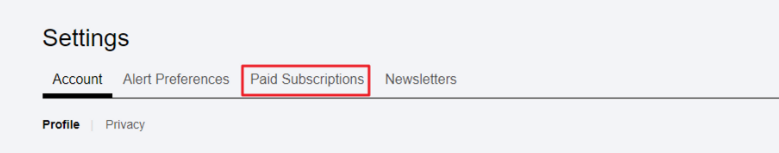 Paid Subscriptions 클릭